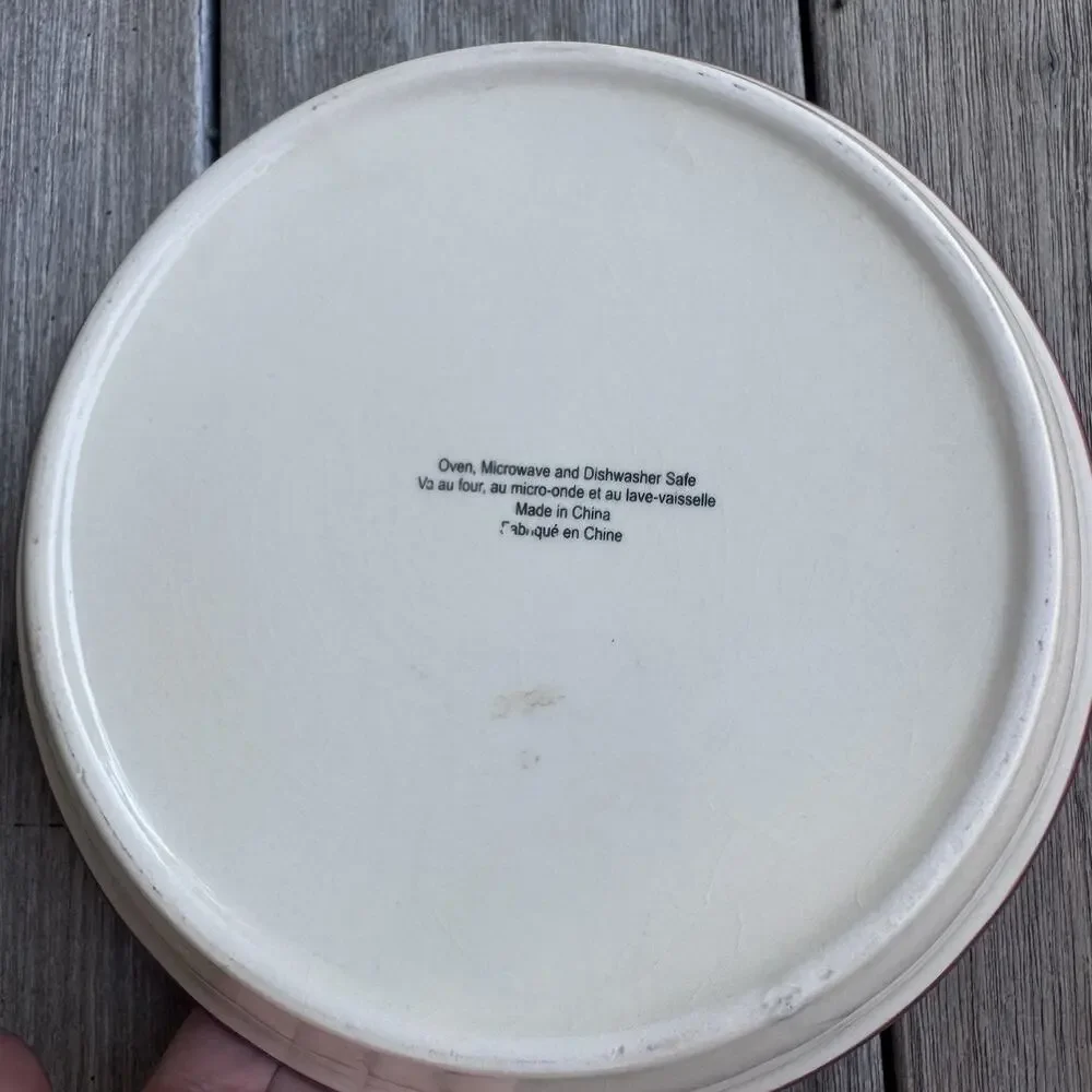 Cherry Lattice Pie Fluted Edge Deep Dish Plate Ceramic 9 in Recipe Cottagecore